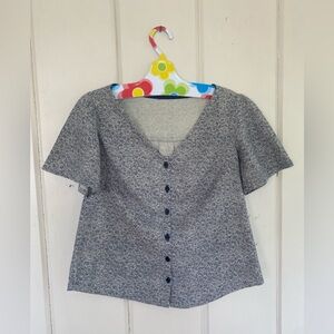 Handmade Seamwork Aster Blouse with Flutter Sleeves